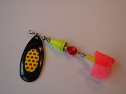 Show details for Chartreuse Black Yellow with Red Dots #193 Picture of Chartreuse Black Yellow with Red Dots #193