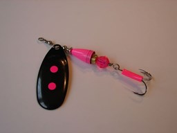 Show details for Hot Pink with Black Blade Dots #184 Picture of Hot Pink with Black Blade Dots #184