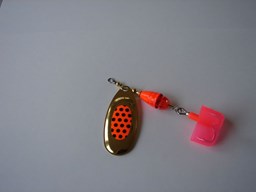 Show details for Orange Lacquered Brass Black Dots on Orange #2 Picture of Orange Lacquered Brass Black Dots on Orange #2