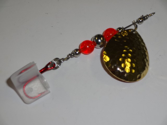 Picture of Hammered Gold with Red Bead #1026